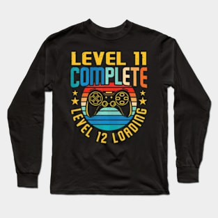 Level 11 Complete Level 12 Loading 11th Birthday Video Gamer Long Sleeve T-Shirt